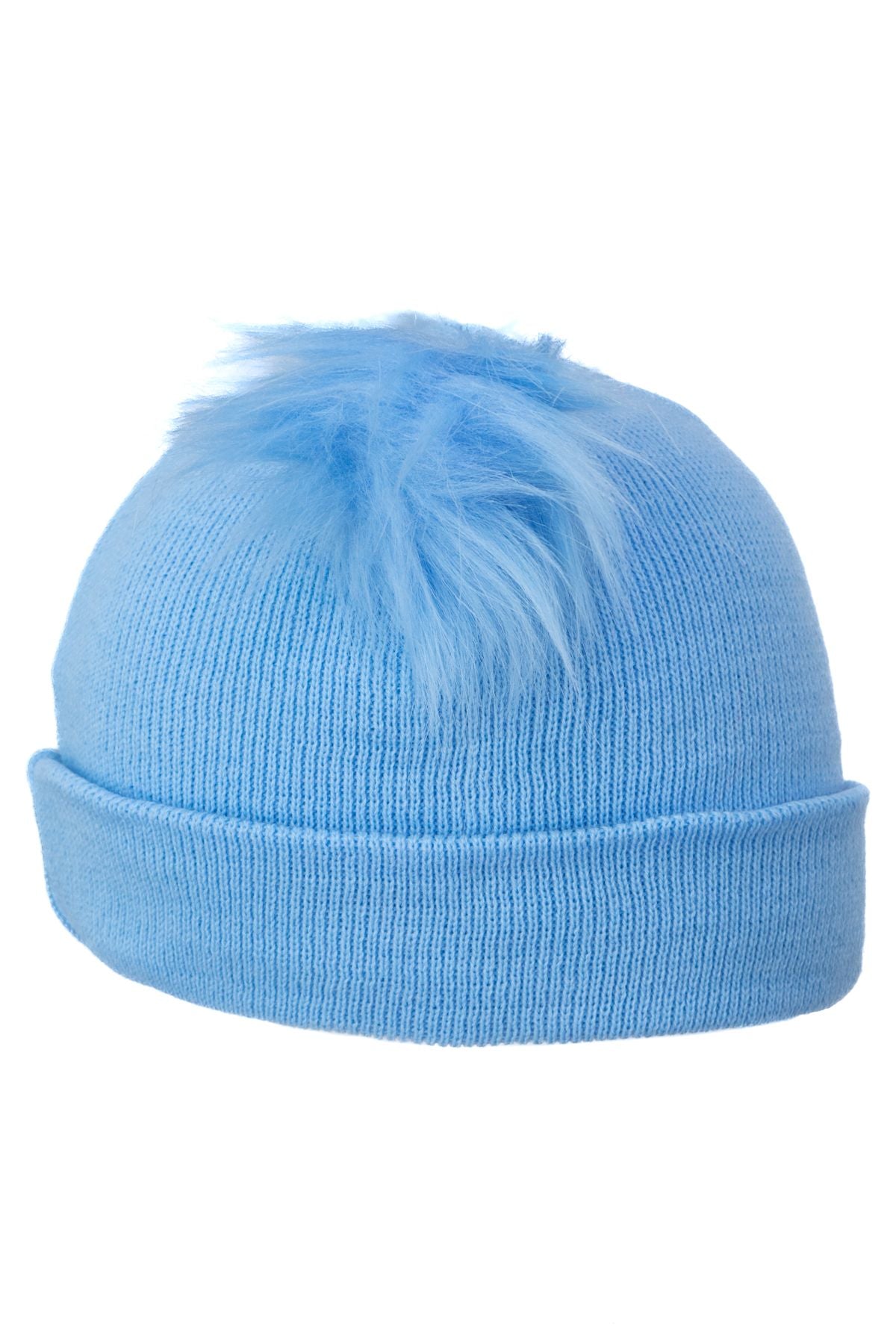 Kız Çocuk Kışlık Kalın Bere Çift Ponpon Model Pamuklu Katlamalı Sıcak Tutar Esnek Rahat